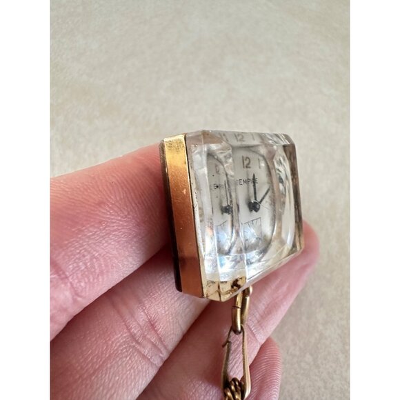 Antique Art Deco Seiko Empire 12kt gold filled Manual square timepiece necklace - Picture 5 of 12